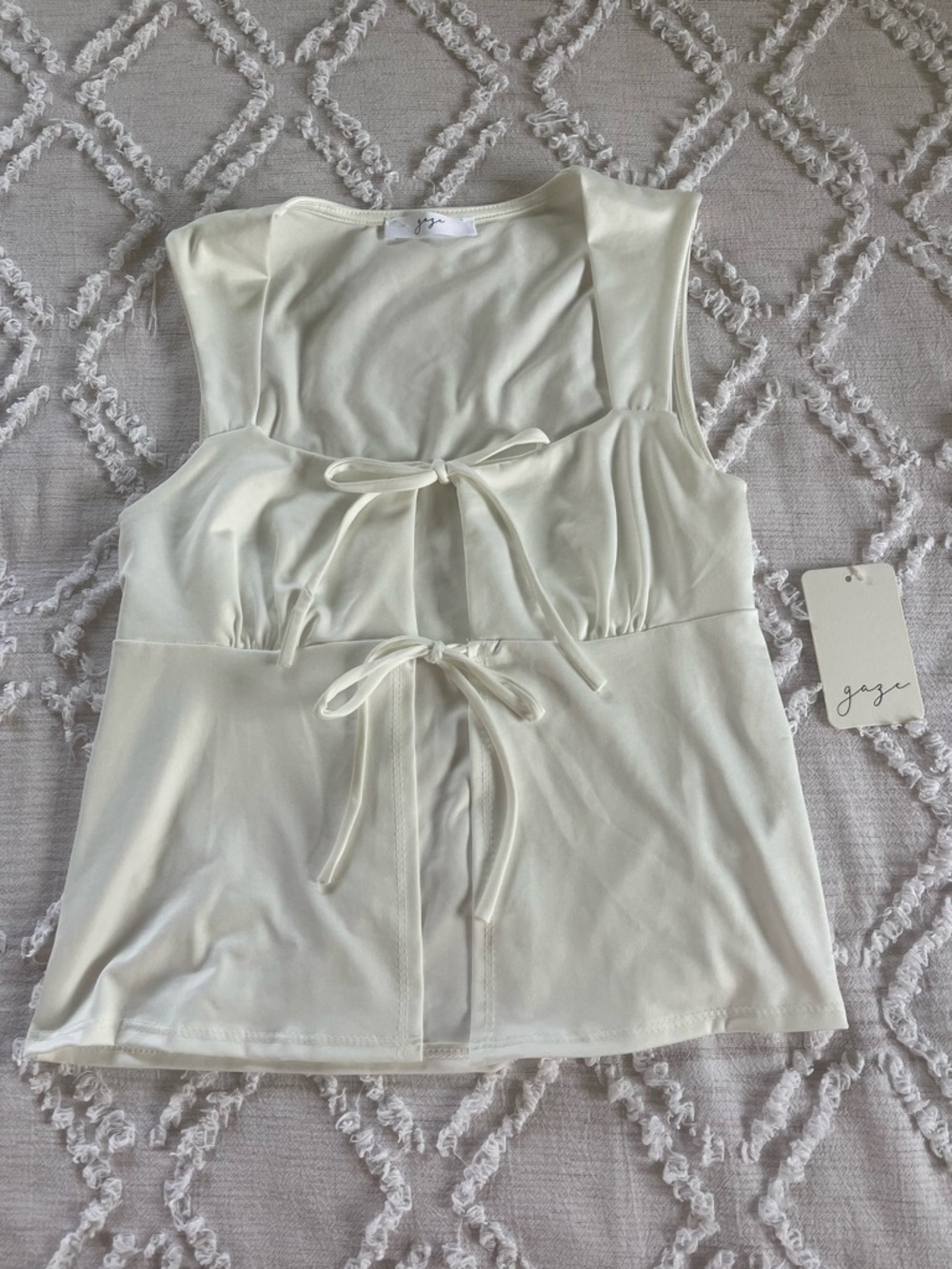 White Tie-Front Blouse